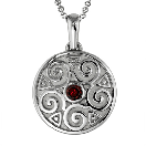 Garnet and Swirls Cremation Ash Pendant