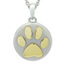 Yellow Gold Pawprint Petite Cremation Ash Pendant