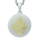 Yellow Gold Cat Silhouette Cremation Ash Pendant