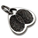 Medium Heart Two Fingerprints Charm