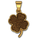 Four Leaf Clover Fingerprint Charm