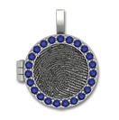 Medium Circle Locket with Gemstone Bezel