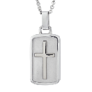 Petite Dog Tag with Cross Ash Pendant