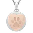 Rose Gold Heart and Paw Petite Cremation Ash Pendant