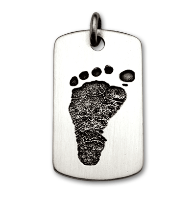 Dog Tag with Baby Footprint