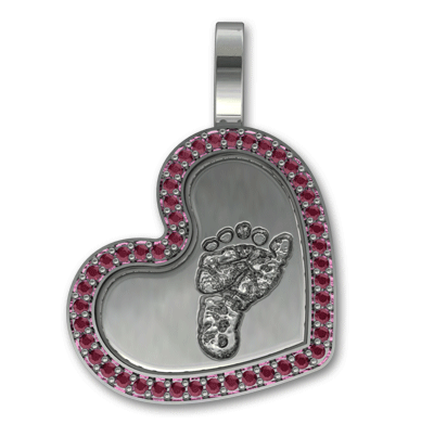 Medium Heart with Gemstone Bezel