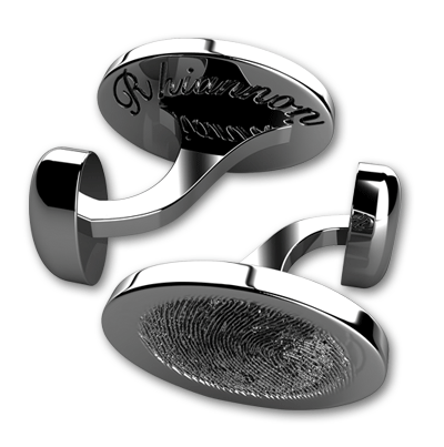 Oval Fingerprint Cuff Links