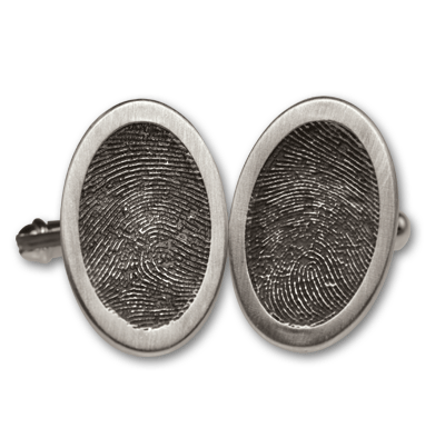 Fingerprint Oval Cuff Links