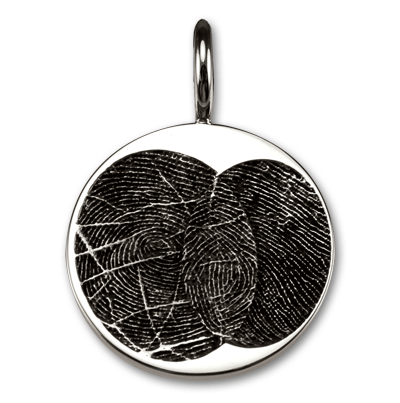 Sterling Silver Large Multi-Print Circle Pendant