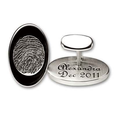 Oval Fingerprint Cuff Links