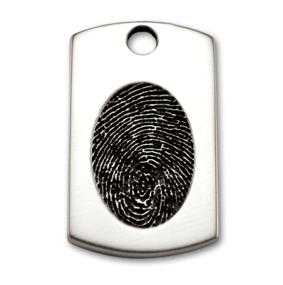 Small Fingerprint Dog Tag