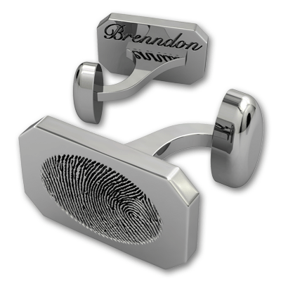 Rectangle Fingerprint Cuff Links