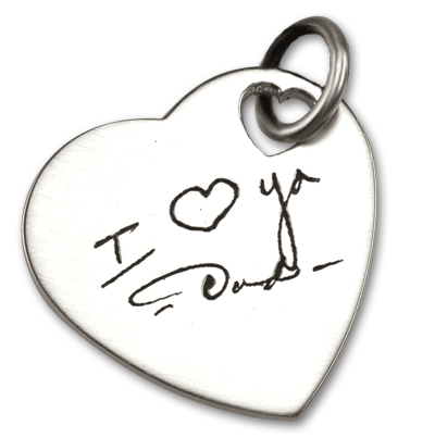 Large Heart Handwriting Pendant