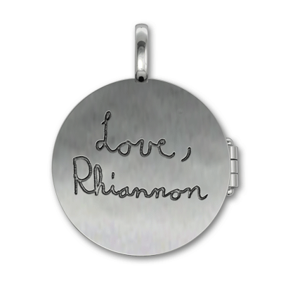 Handwriting on Circle Locket