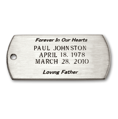 Large Dog Tag with Memorial
