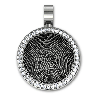 Circle Cremation Ash with Diamond Bezel