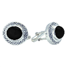 Precious Vessel Black Onyx Cremation Ash Cuff Links