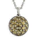 Flower of Life Gold Precious Vessel Cremation Ash Pendant