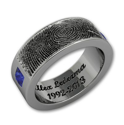 Fingerprint Band with Gemstones