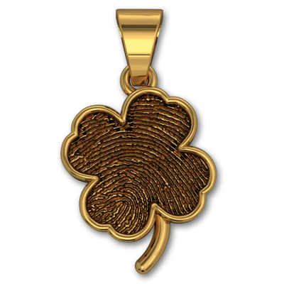 Four Leaf Clover Fingerprint Charm