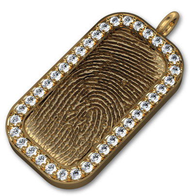 Fingerprint Tag with Gemstone Bezel